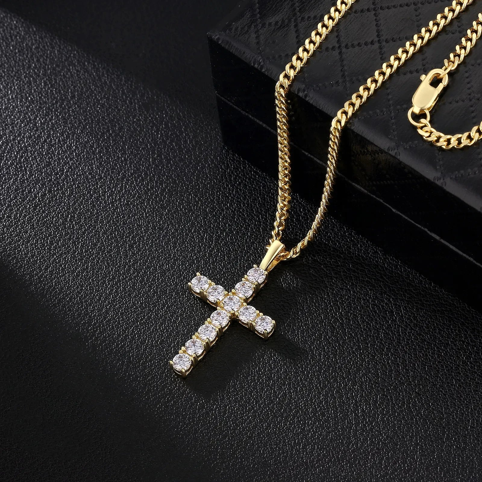 Moissanite Cross Necklace Pendant