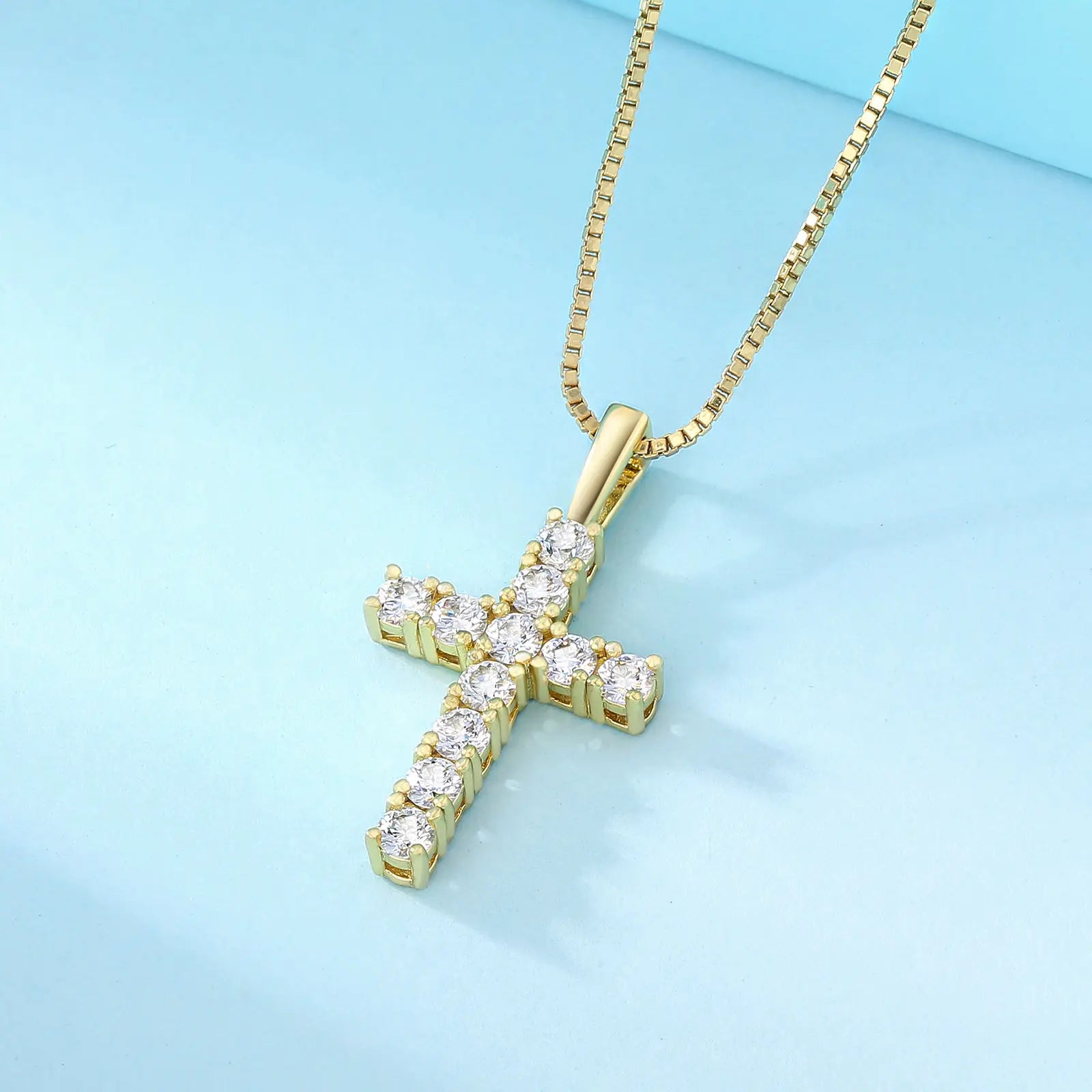 Moissanite Cross Necklace Pendant