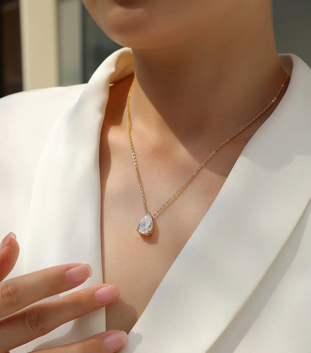 Moissanite Necklace Pendant Woman