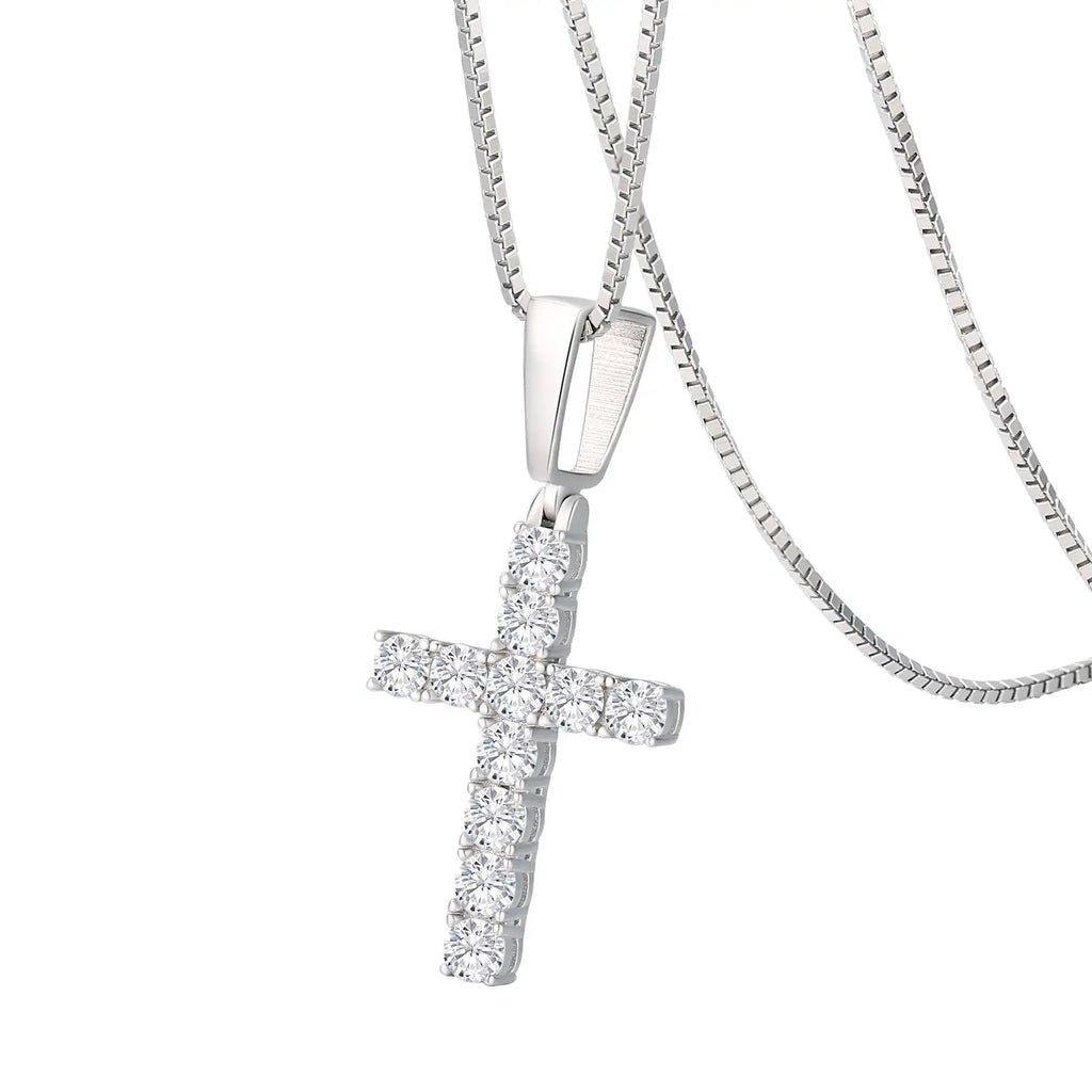 Moissanite Cross Necklace Pendant