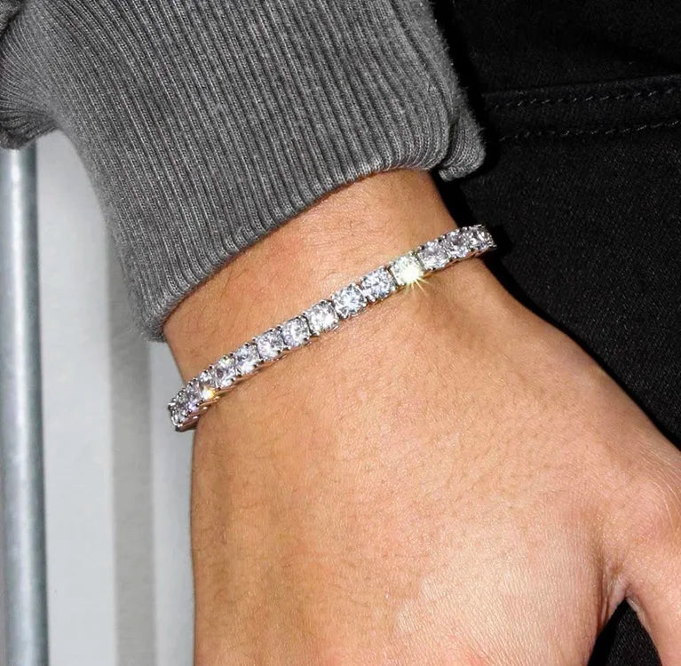 Moissanite Bracelet Men/Woman Silver
