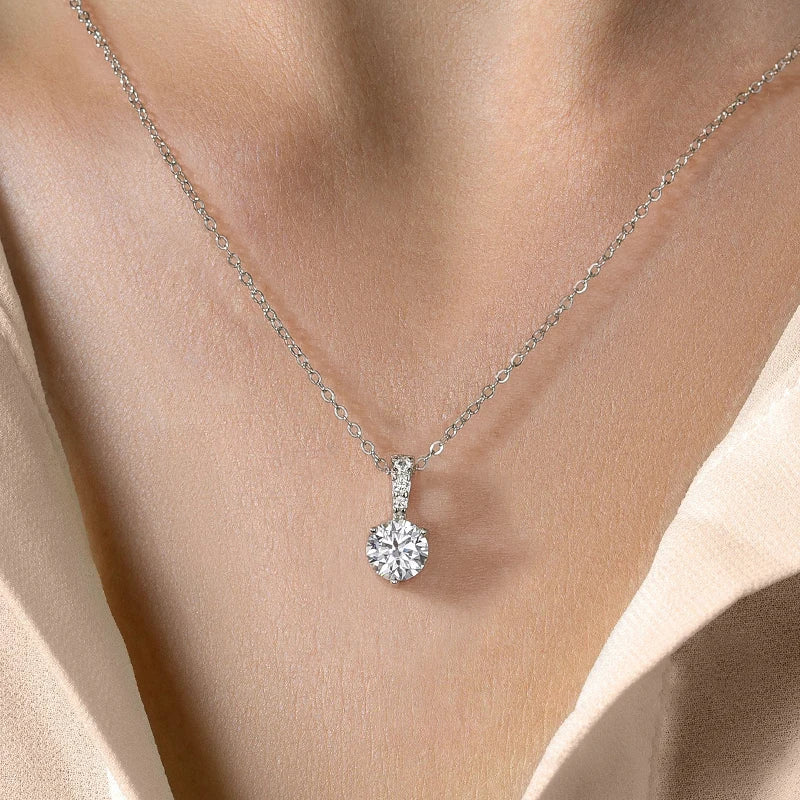Moissanite Necklace Pendant Woman