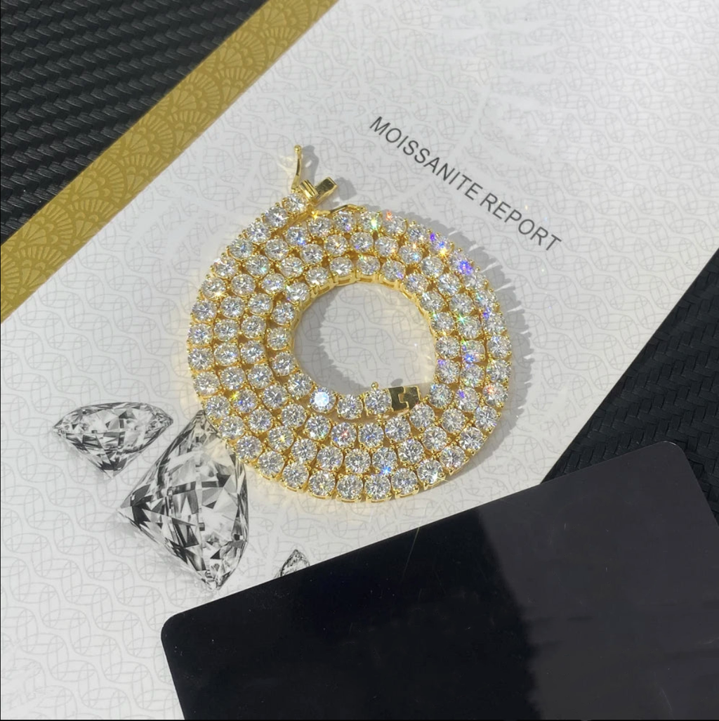 Moissanite Chain And Bracelet Man/Woman