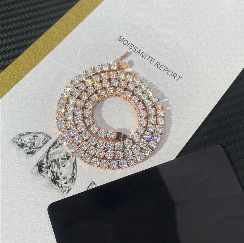 Moissanite Chain And Bracelet Man/Woman